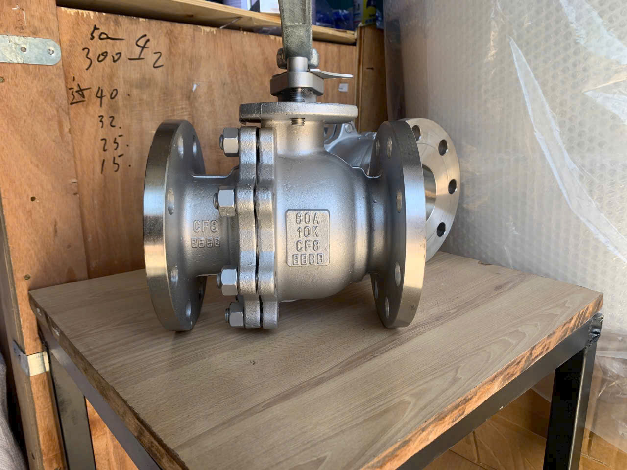 VAN BI INOX 304 DN350 MẶT BÍCH JIS 10K